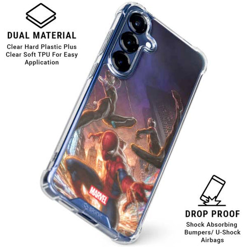 Marvel Spiderman Group Wall Galaxy S25 Clear Case